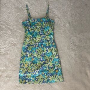 Vintage Lilly Pulitzer Sweet Blue Crabby
Tropical Fish Print White Label Dress